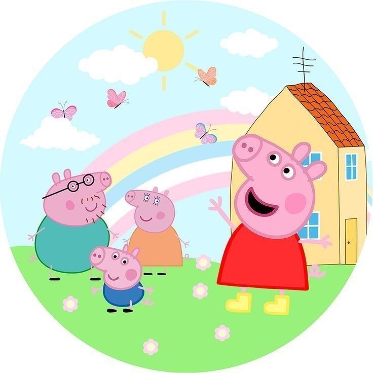 Peppa pig devant sa maison